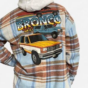 Ford Bronco Flannel Shirt with Retro Graphics Medium NWOT